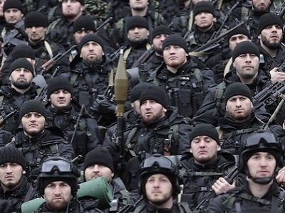 Чеченские добровольцы. Фото: rus.delfi.lv