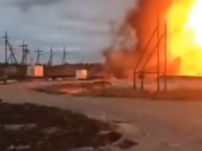 Пожар на нефтяной скважине в ХМАО. Фото: скриншот видео Elisy Fedorenko