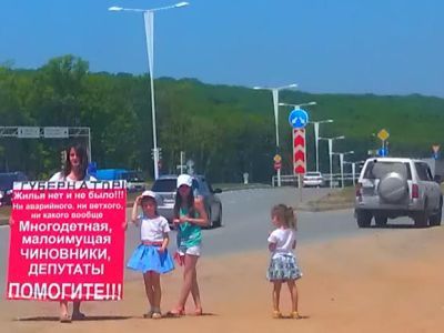 Пикет одинокой матери. Фото: primamedia.ru