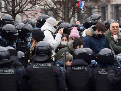 Митинг в поддержку политика Алексея Навального на Пушкинской площади 23 января. Фото: Игорь Иванко/Коммерсант
